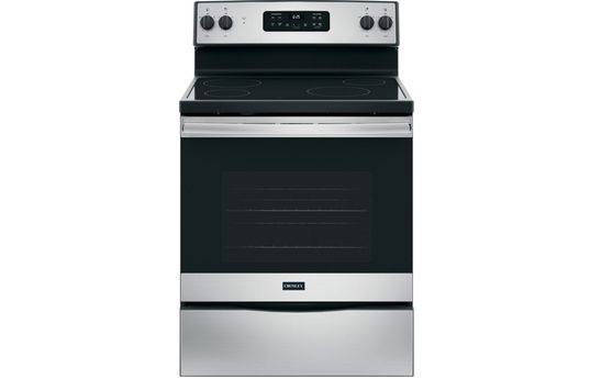 image of an affordable stainless electric stove
